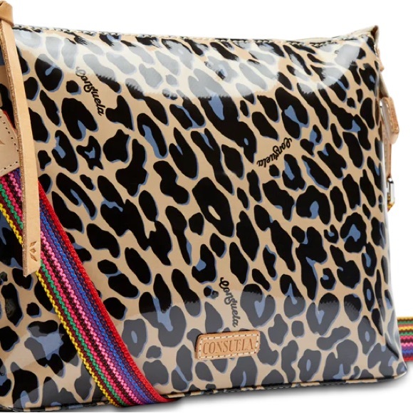 Consuela Bags Consuela Blue Jag Downtown Leopard Print Crossbody
